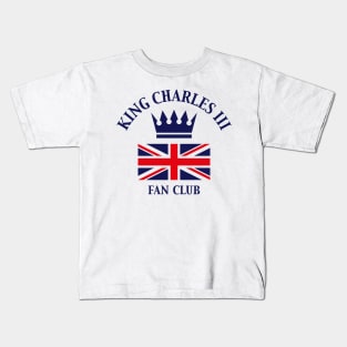 King Charles 3rd – Fan Club (Fan Art / Navy) Kids T-Shirt